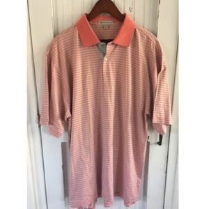 Peter Millar Coral Striped Polo Shirt